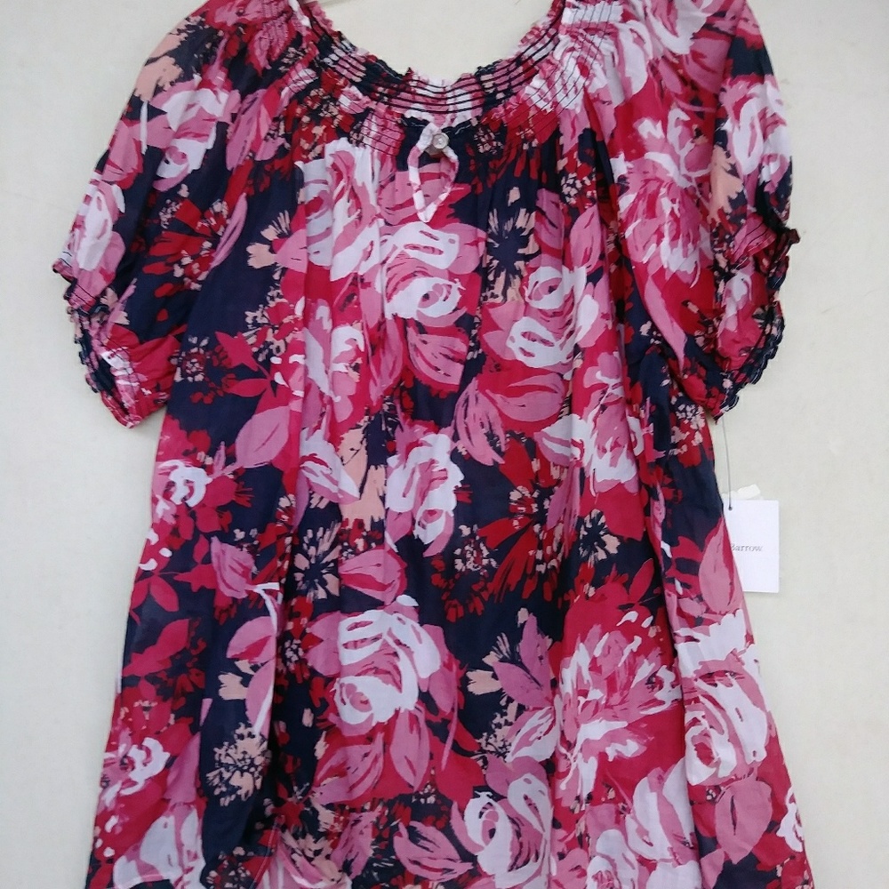 Croft & Barrow Floral keyhole top sz 1x